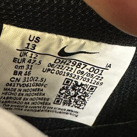 Nike Court Vision Low DH2987-001 Black White Men size 13 - Picture 9 of 9